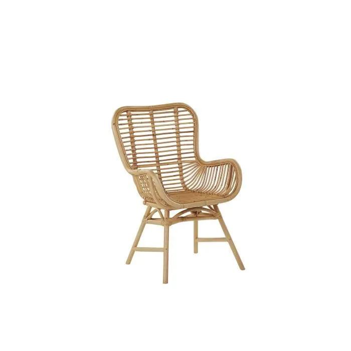 beliani dining chair togo natural rattan 61x52 cm