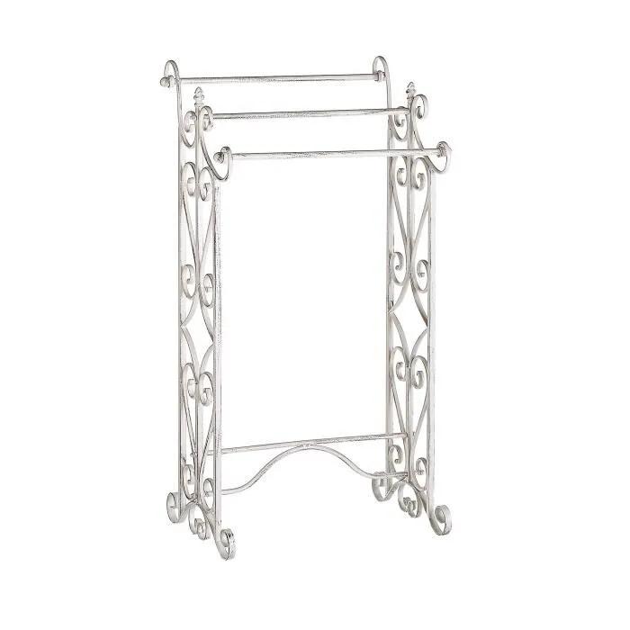 beliani towel stand chillan white 3 bars