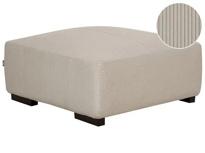 beliani ottoman lungo corduroy beige 80x80cm