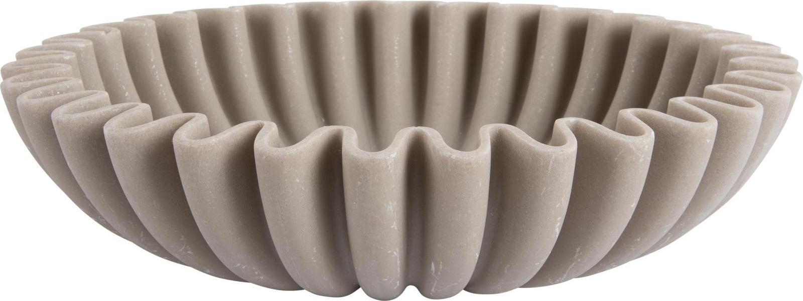 present time serving bowl wave light grey 30cm