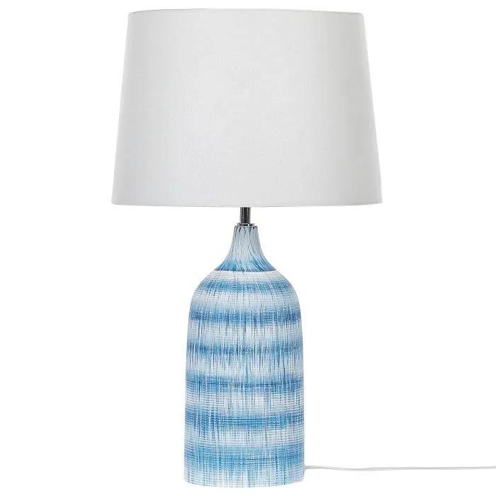 beliani table lamp georgina ceramic blue 66cm