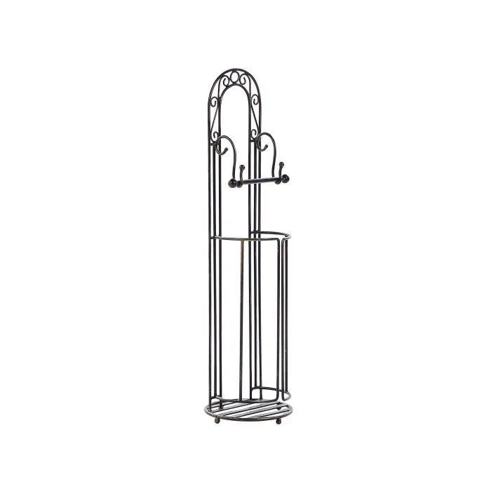 beliani toilet paper holder temuco black vintage