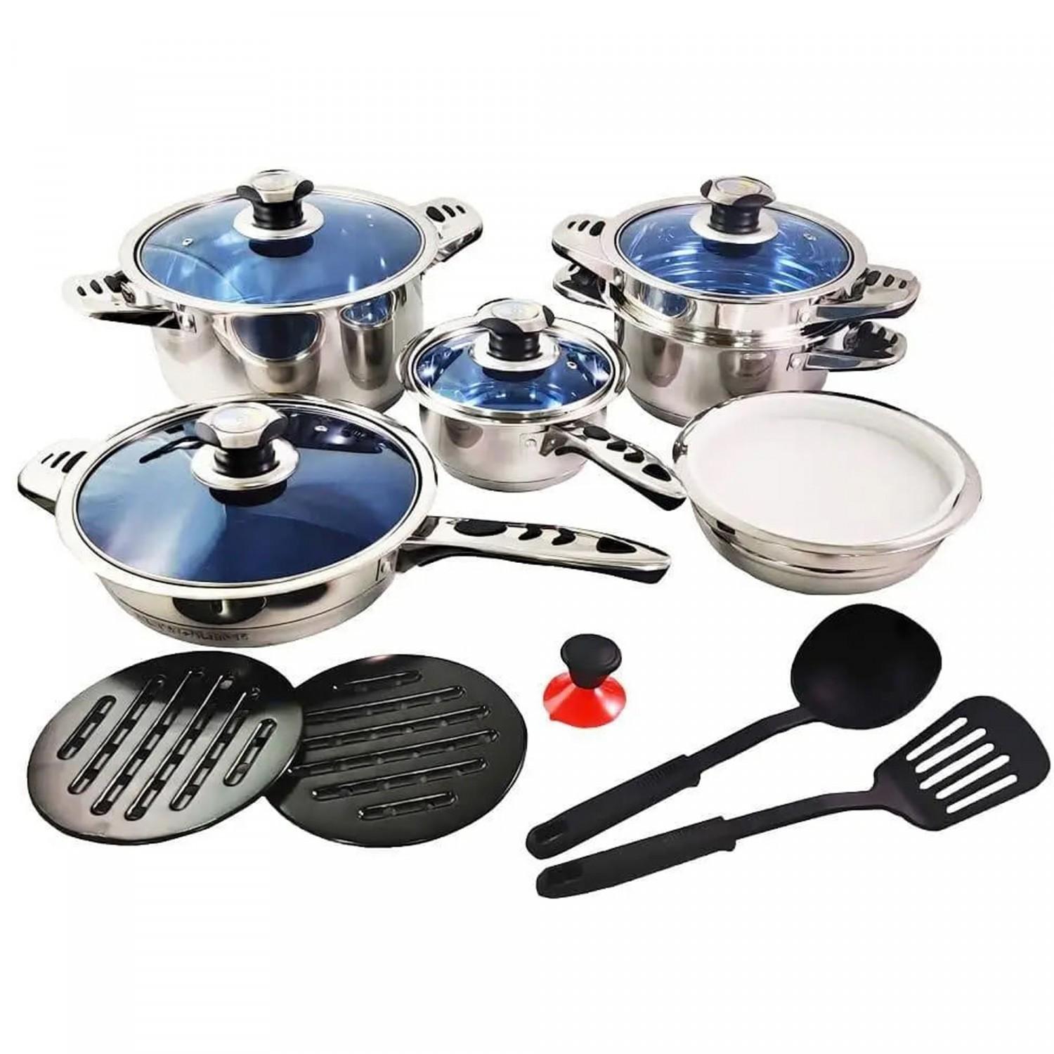 royalty line cookware set rl-16rgnm stainless steel 16 pieces