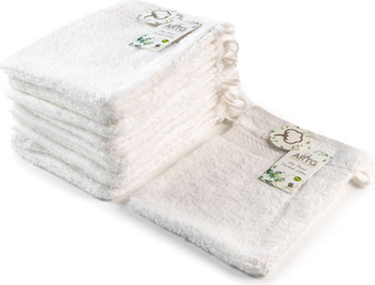 artg washing glove natural bamboo 16x22cm 10 pack