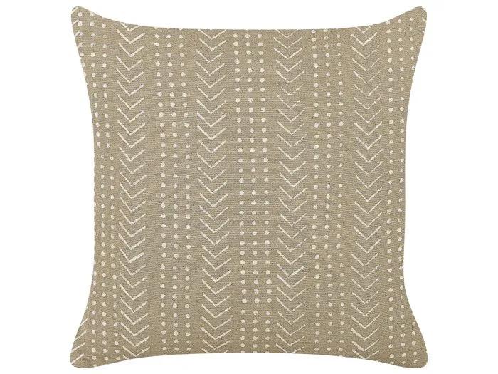 beliani decorative cushion senecio geometric pattern beige 45x45cm