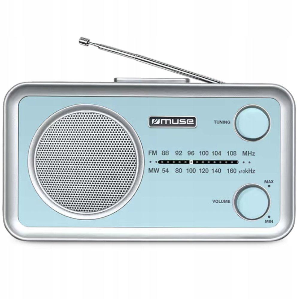 muse portable radio mf-060vb blue