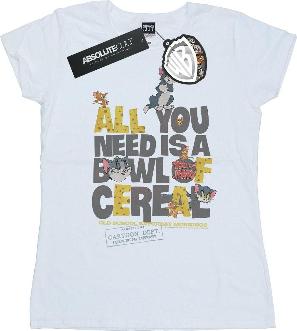 tom and jerry t-shirt all you need is cotton white xxl
