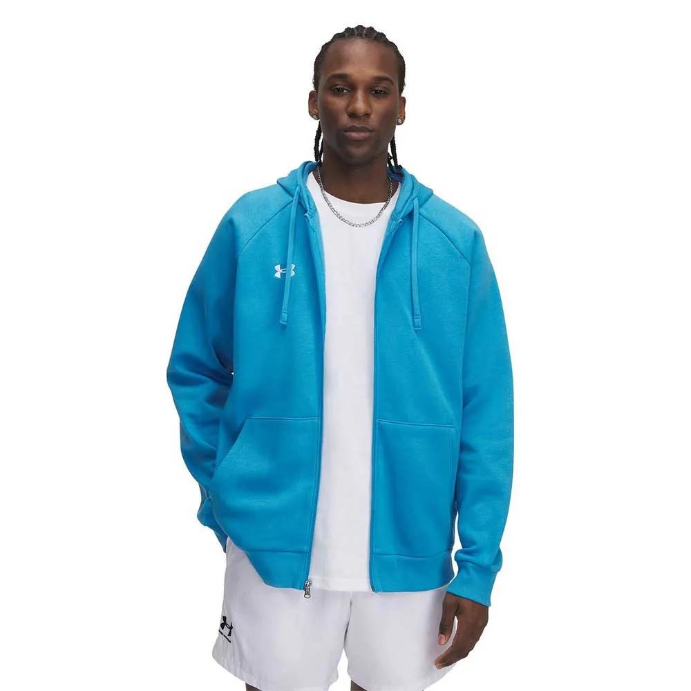 under armour hoodie rival fleece fz blue l