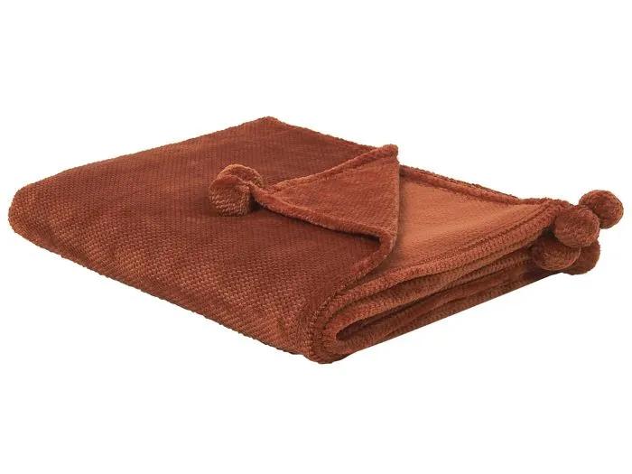 beliani blanket saitler gold brown 200x220cm