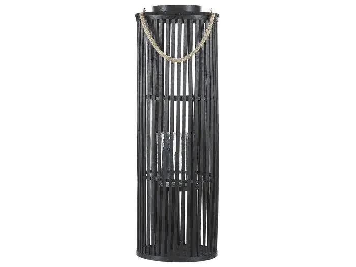 beliani lantern luzon willow wood black 80cm