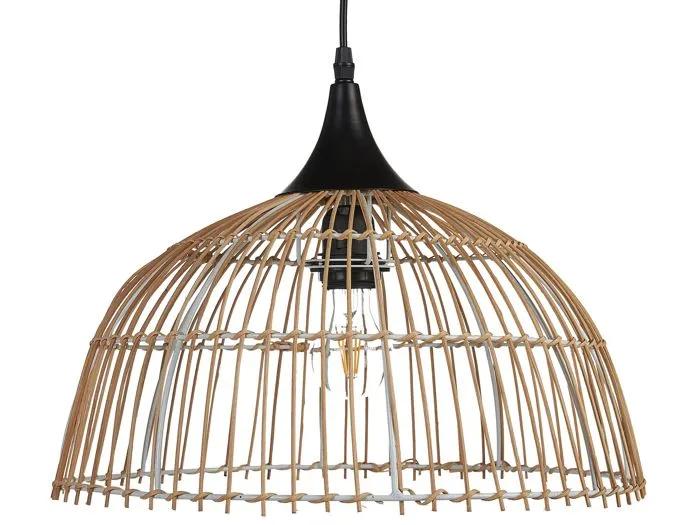 beliani pendant lamp bararis natural rattan 1 piece