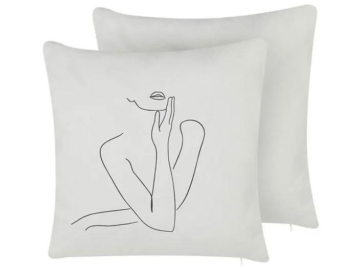 beliani decorative cushions meadowfoam 45x45cm 2 pack