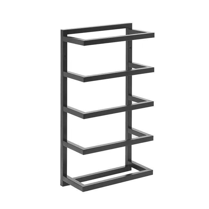 beliani towel rack cintra black steel 5 bars