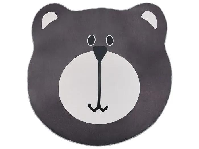 beliani children's carpet colargol bear shape brown 120 cm