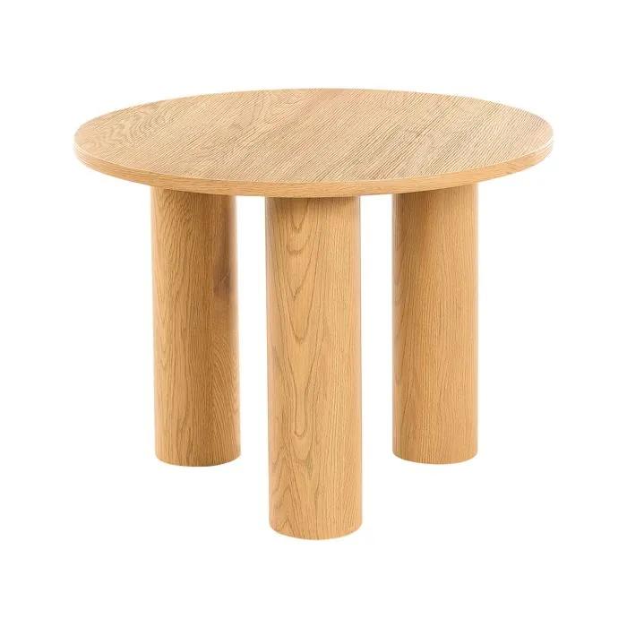beliani coffee table senoia light wood 60cm