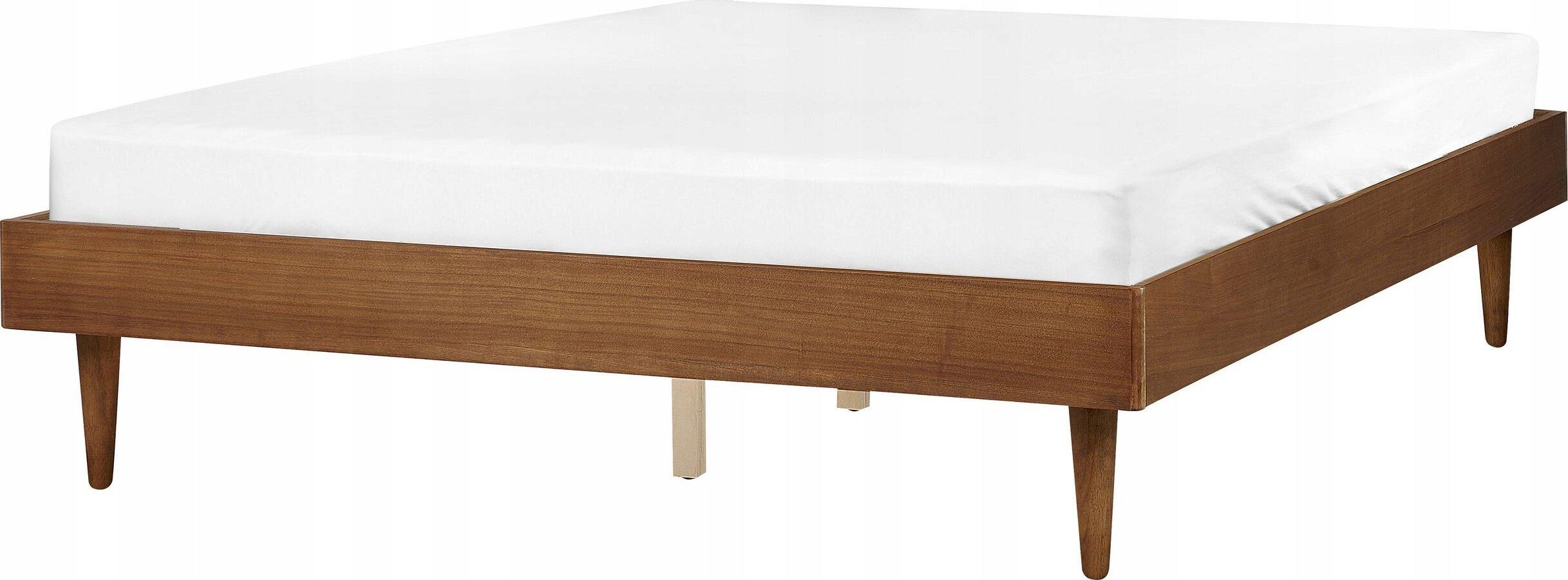 beliani double bed toucy rubberwood 160x200cm