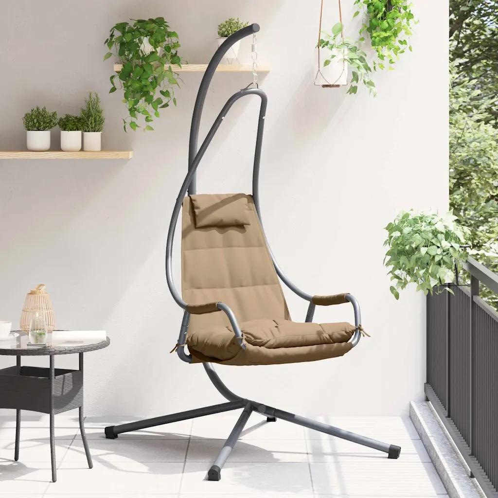 vidaxl hanging chair taupe 94 x 107 x 196.5 cm steel