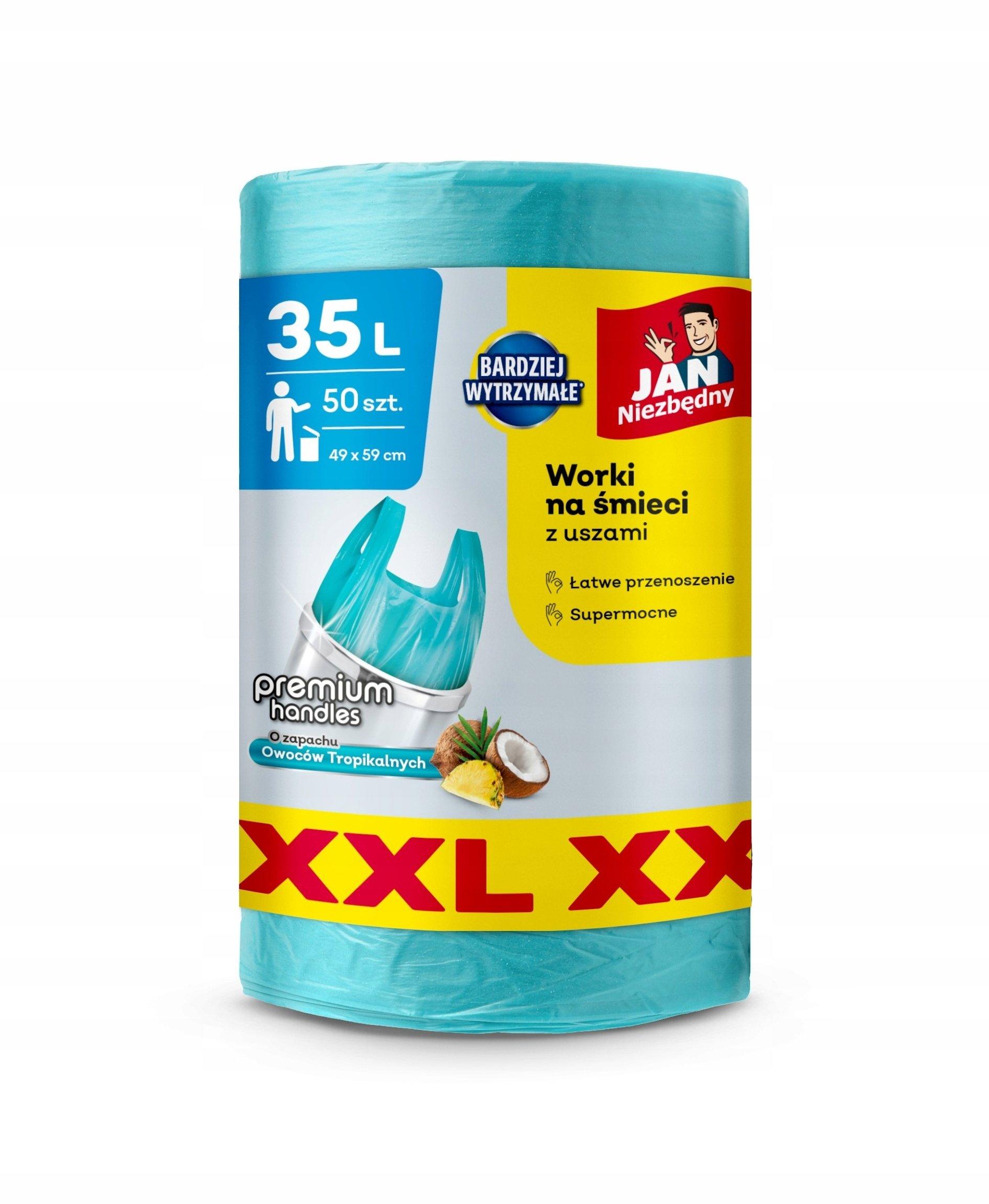 jan trash bags t-shirt 35l tropical scent 50 pack
