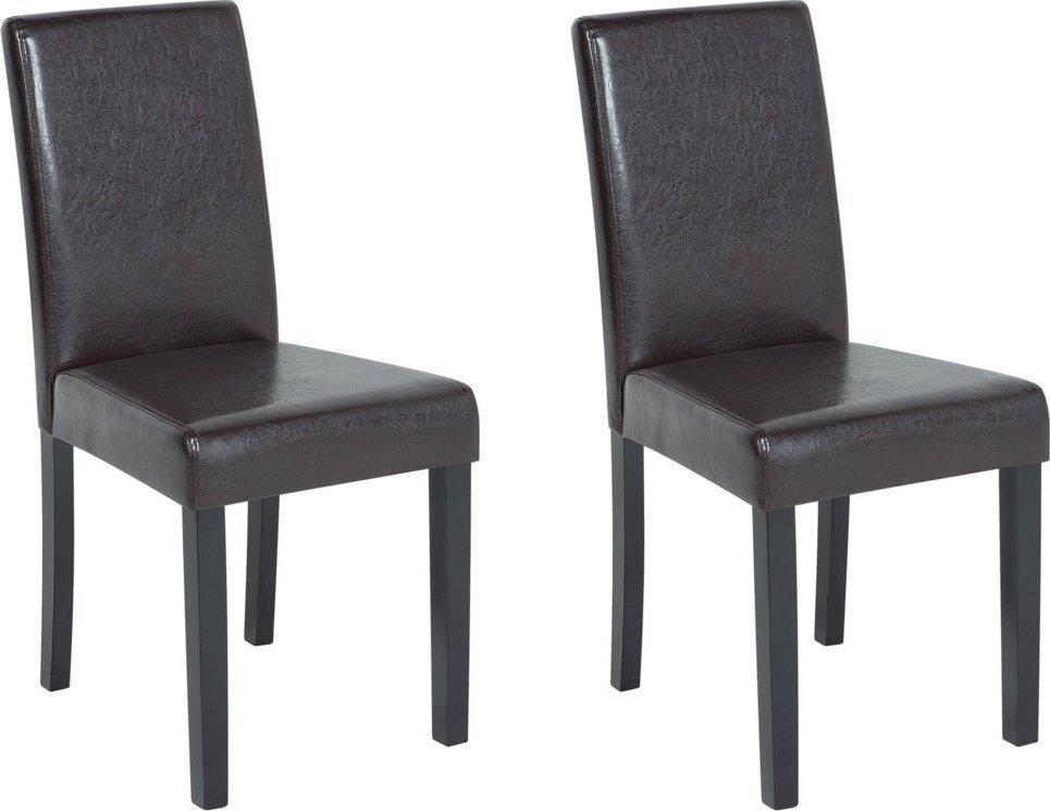 beliani dining chairs broadway dark brown 2 pack