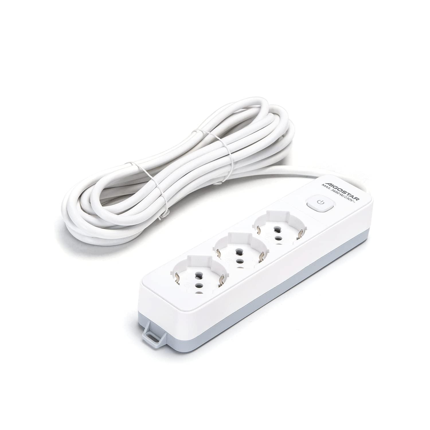 aigostar multi-socket power strip 3 way 16a 1.5m