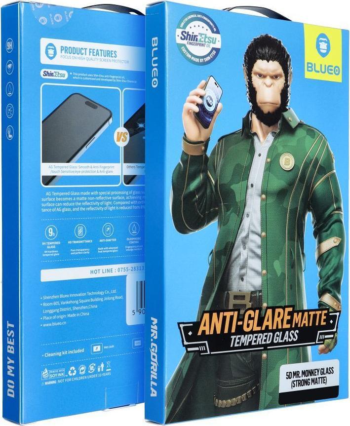 mr. monkey screen protector 5d apple iphone 17 pro max black anti-glare
