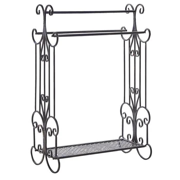beliani towel rack 60 x 90 cm black vintage