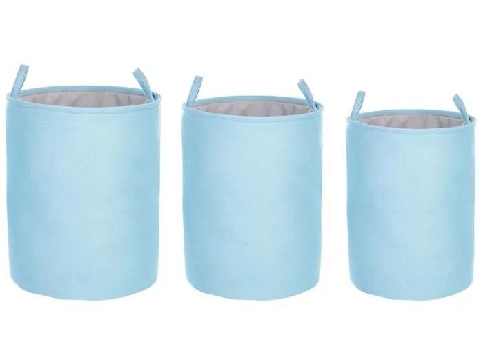 beliani laundry baskets archa blue 3 pack