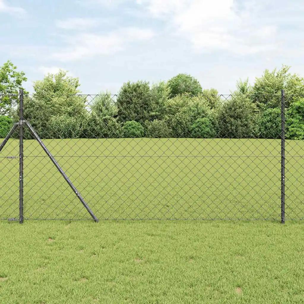 vidaxl fence post gray 25x1m steel