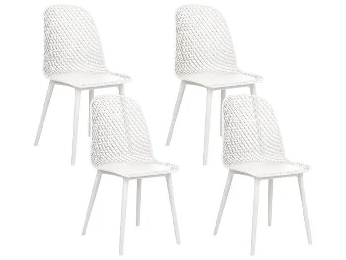 beliani kitchen chair emory white 4 pack
