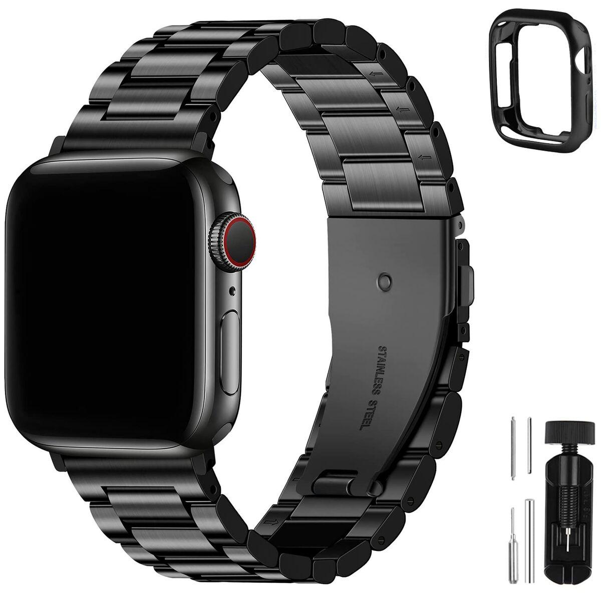 fullmosa smartwatch band metallic black 42/44/45mm