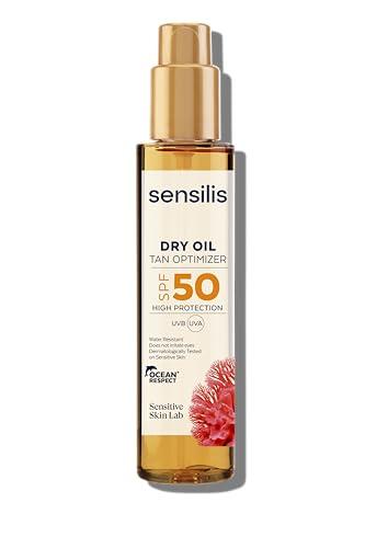 sensilis sunscreen dry oil tan optimizer spf50 150ml