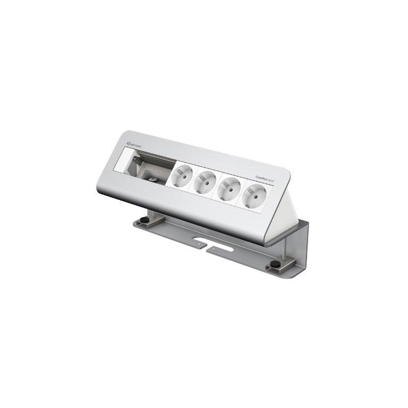 kindermann power strip cableport desk² 6-fold aluminum