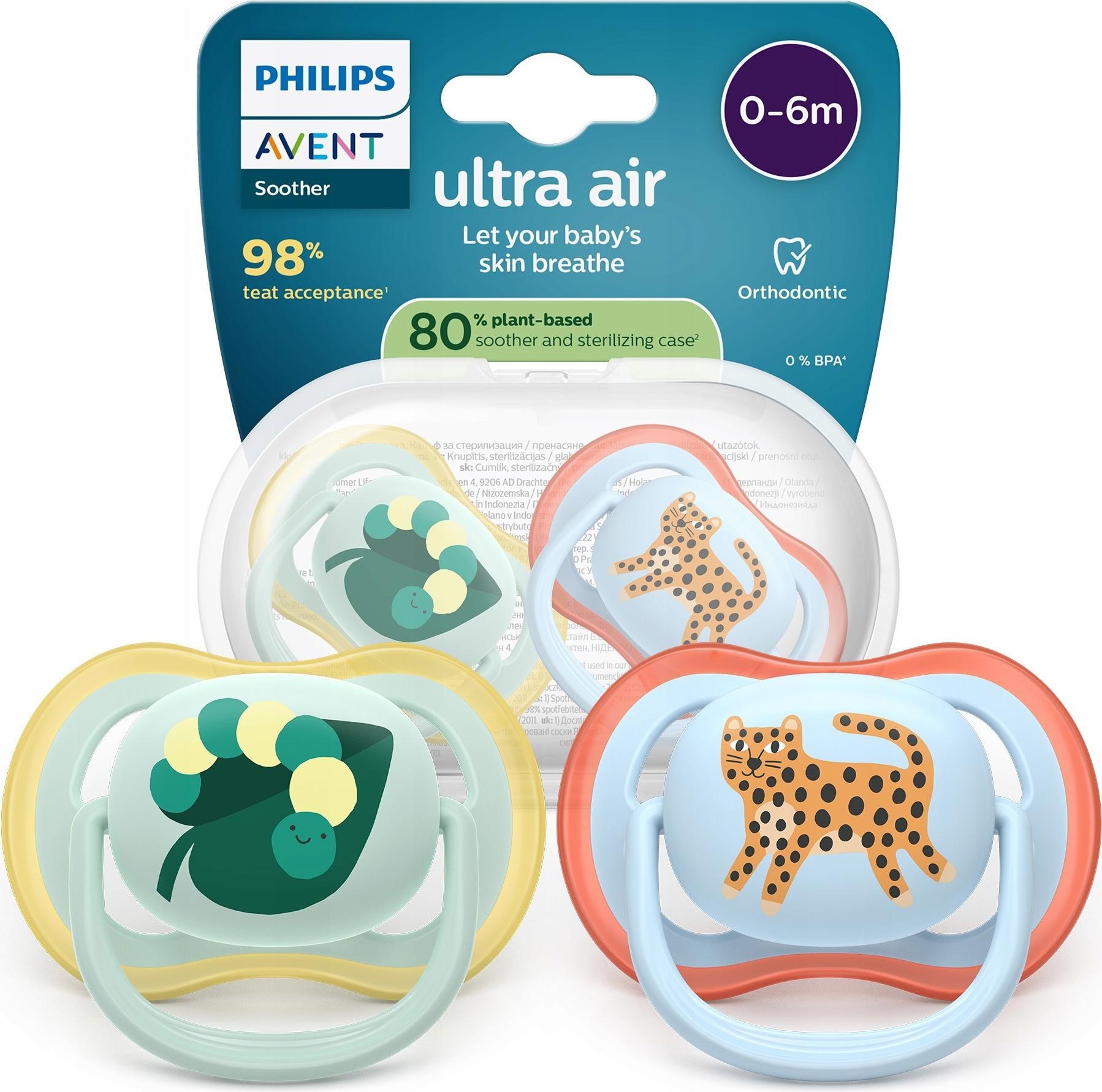 philips pacifier ultra air scf087/02 2 pack