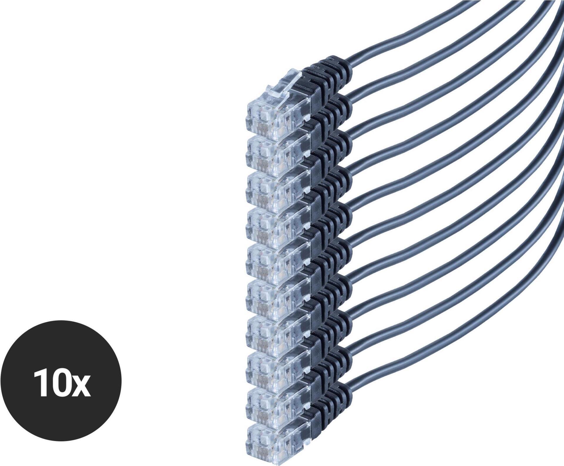 s/conn telephone connection cable rj11 2m 10 pack