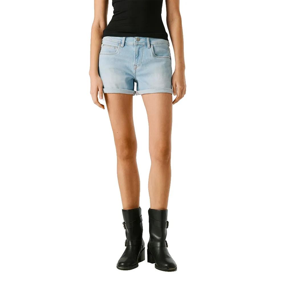 pepe jeans denim shorts siouxie regular fit blue 25