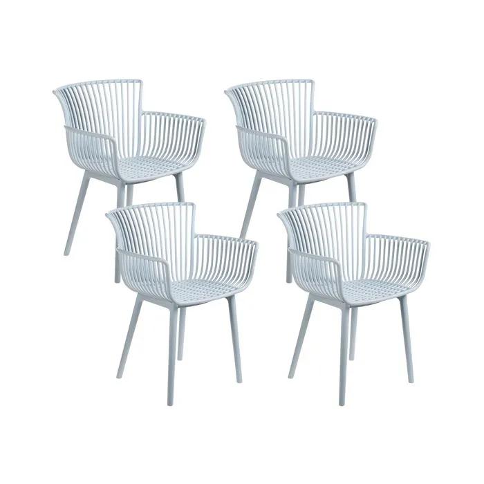 beliani garden chairs pesaro light blue 4 pack