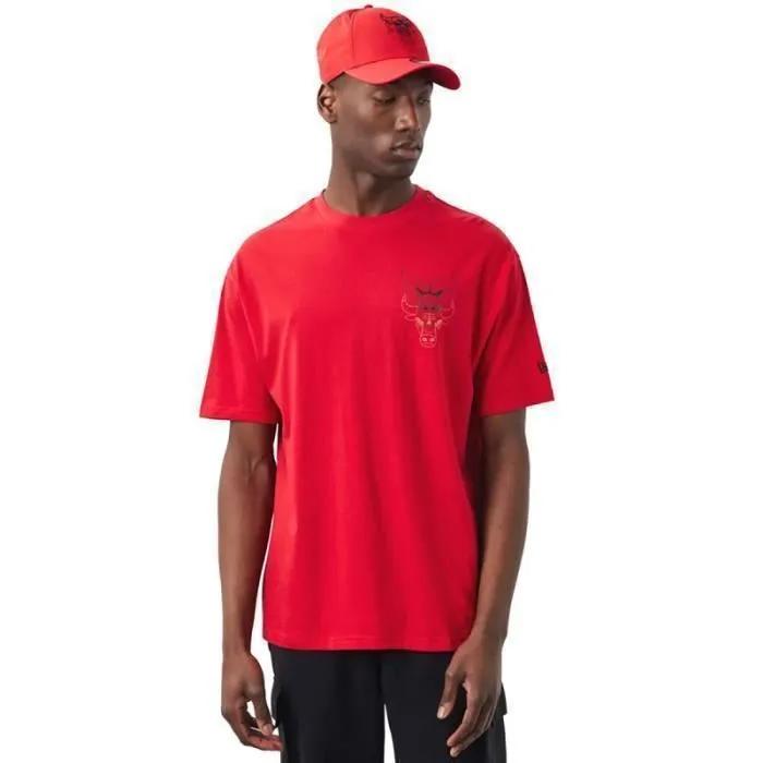 new era t-shirt chicago bulls nba oversize red xs