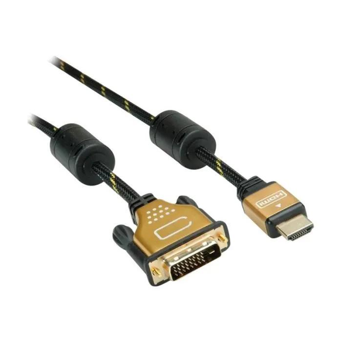 roline hdmi to dvi cable gold 5m