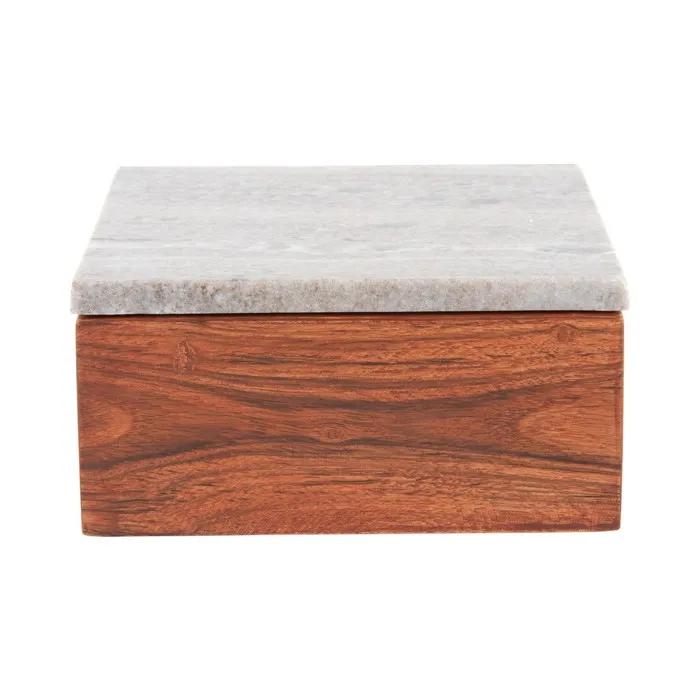 present time storage box acacia brown 15x15x7.5cm