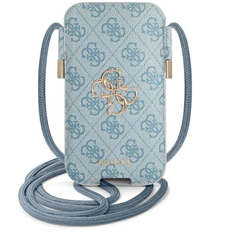guess phone pouch 4g big logo blue 6.7 inch