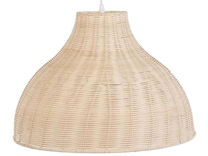 beliani suspension lamp millian natural rattan 1 piece