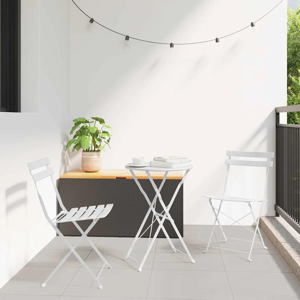 vidaxl garden folding chair 2 pcs white 42x46x82cm