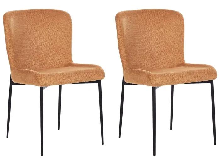 beliani dining chairs ada orange 2 pack