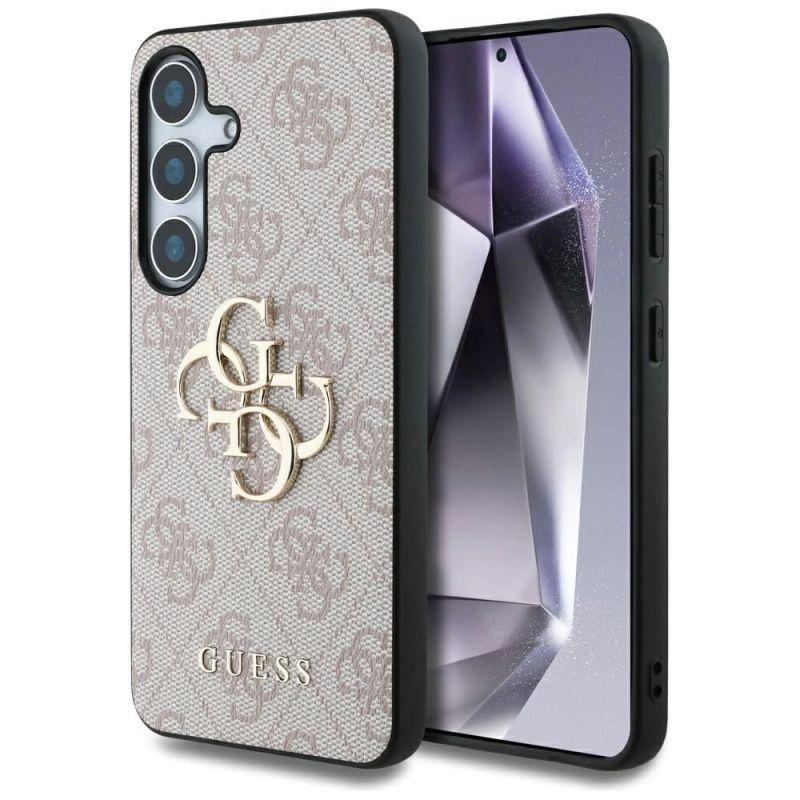 guess phone case big 4g logo classic samsung galaxy s25 pink