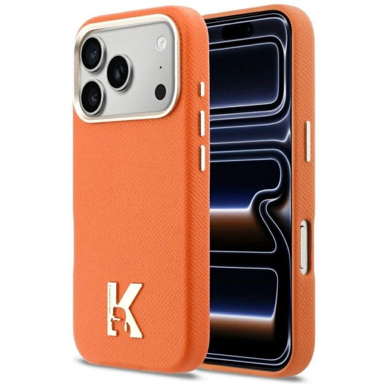 karl lagerfeld phone case karl head logo magsafe orange