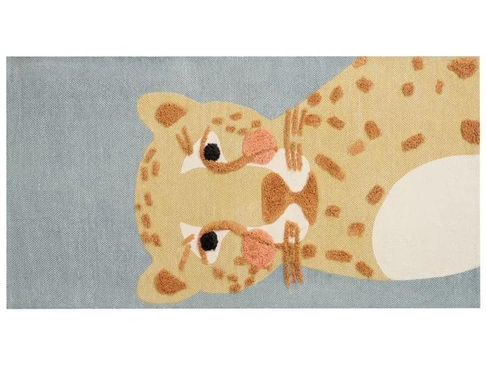 beliani children's carpet tangse leopard yellow mustard 80x150 cm