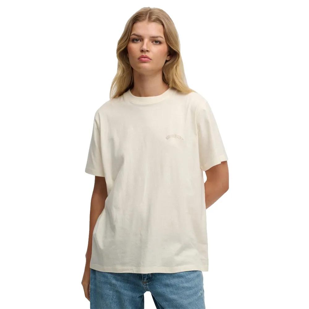 superdry t-shirt loose fit essential logo beige 2xs