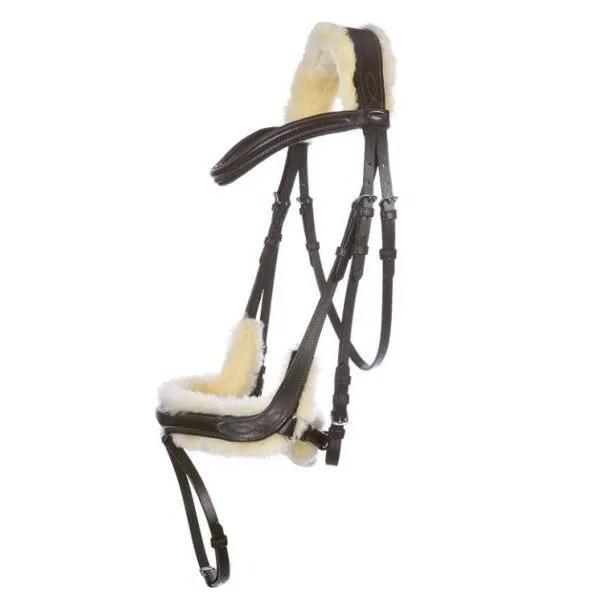 kavalkade bridle ivy sheepskin black full
