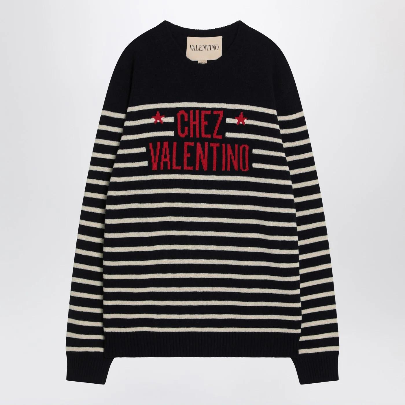 valentino sweater crew neck chez valentino blue