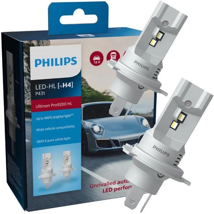 philips car light bulbs ultinon pro9200 hl h4 400% 2 stk
